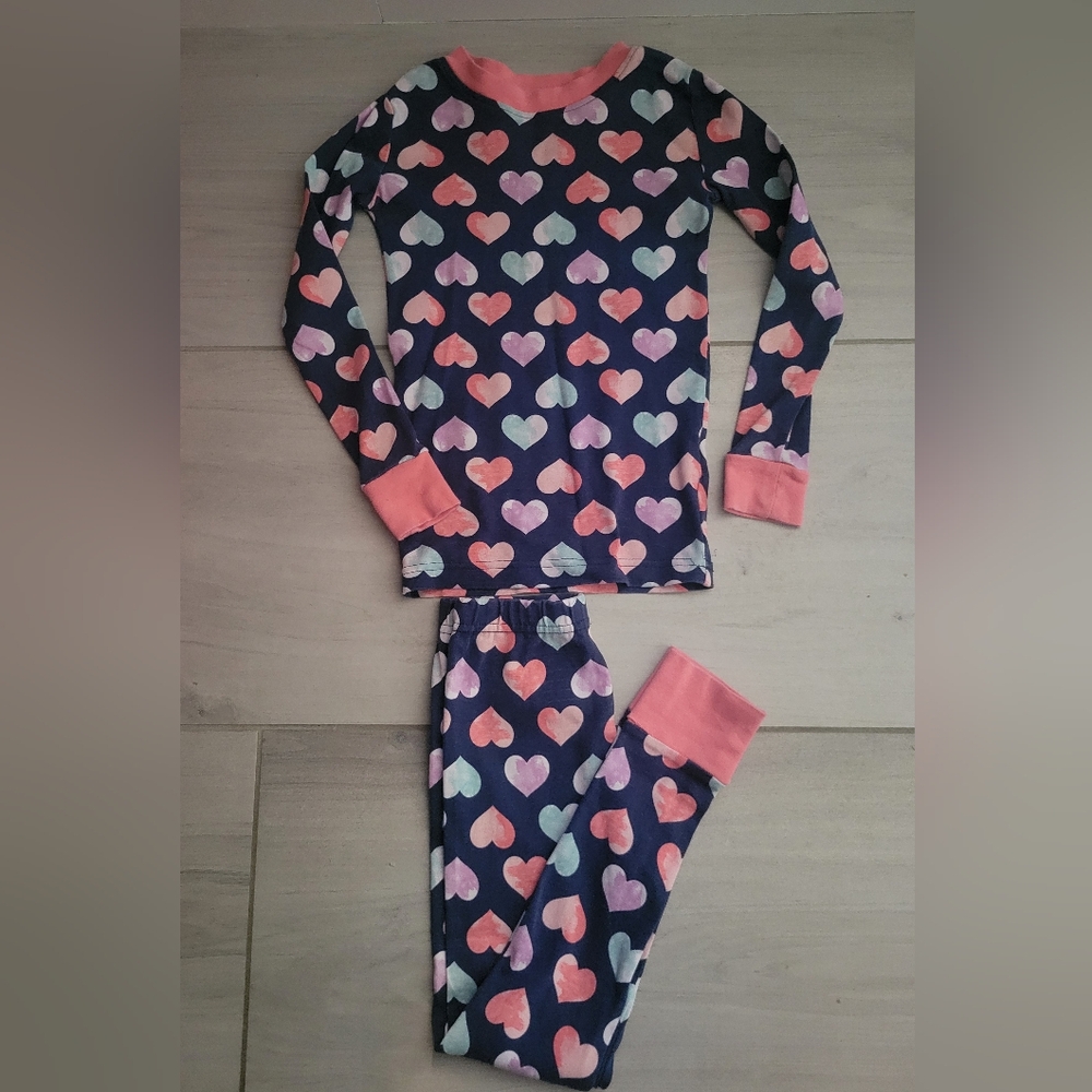 Heart Pajamas Size 6 Matching Set 2 Piece PJs